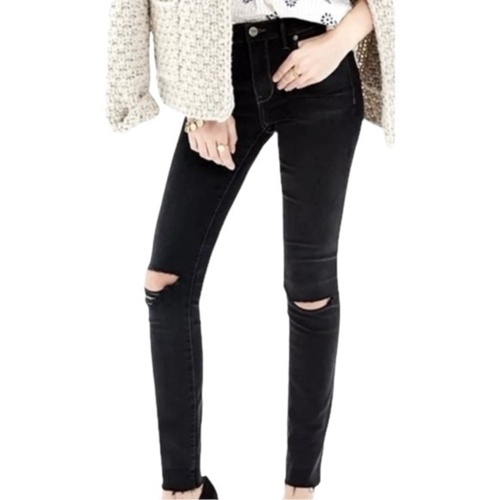 Madewell 10” High Riser Skinny Skinny Raw Hem Ripped Jeans - Picture 1 of 11